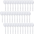 Zhehao 50 Pcs Toilet Bowl Brush Soft Swab Toilet Bowl Bulk White Reusable Long Plastic Handled Cleaners Scrubber Mop with Silk Cotton for Home Bathroom, 15 x 3 Inch, Without Cone Cup
