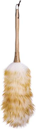 Feather Duster, 2 Pack Lambswool Duster, Pure Lambs Wool with Wood Handle(Small)
