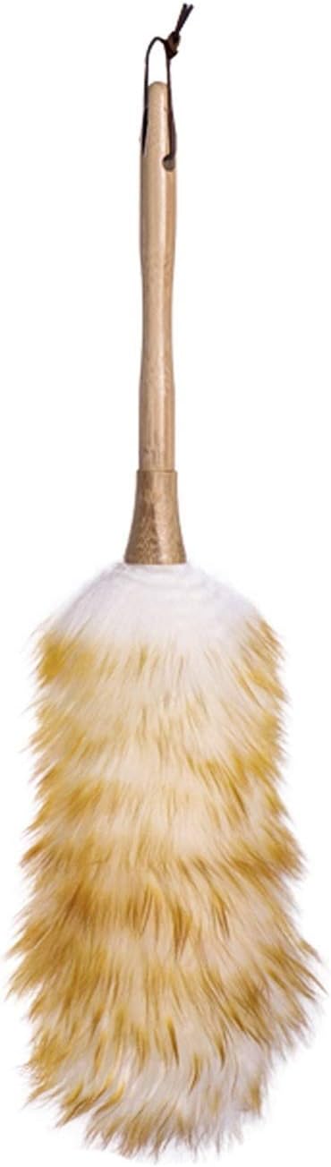 Feather Duster, 2 Pack Lambswool Duster, Pure Lambs Wool with Wood Handle(Small)
