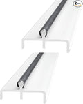 KC Hardware Sliding Door Double Track Replacement 72 Inch White Vinyl Modern Patio Door Track - Pack of 2