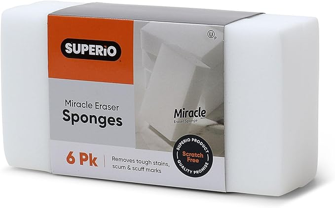 Superio Miracle Eraser Sponges - 18 Count - Effective Cleaning for Kitchen, Bathroom, Walls & More
