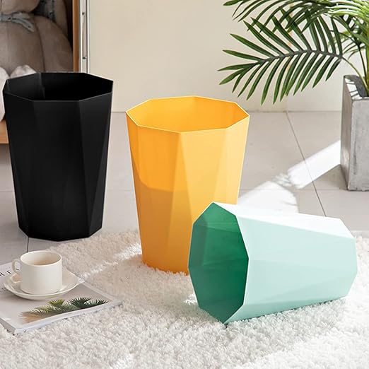 Bathroom Trash Can Garbage Can 1.8 Gallon Small Waste Basket Recycling Bin for Toilets Dorms Kitchens, Black