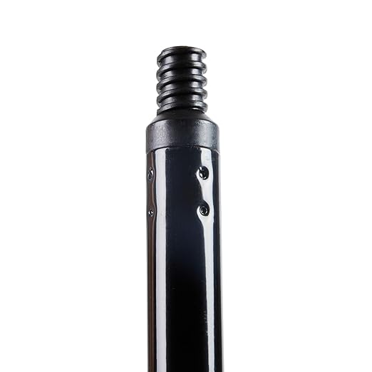 Restaurantware-BROOM HANDLE ONLY: Clean Tek Professional 48 Inch Threaded Broom Handle, 1 Angled Stick - Head Sold Separately, Ergonomic, Black Steel For Cleaning