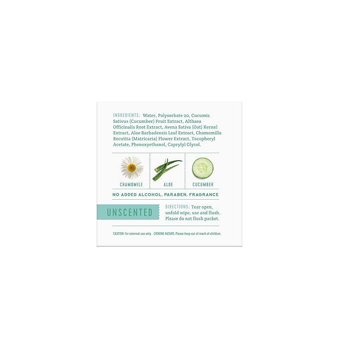 Stall Mates Wipes - Flushable Wipes, Individually Wrapped, Travel Friendly, Unscented with Vitamin-E & Aloe, (30 on-the-go singles)