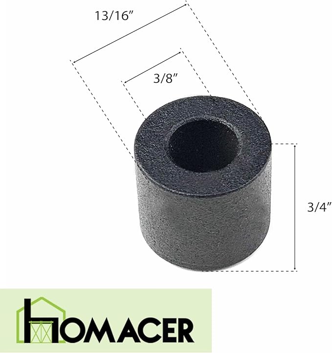 Homacer Sliding Barn Door Hardware Black Rustic 3/4“ Spacer Extender-Set of 6