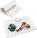 Stone Dish Drying Mat 24” x 16” – Ultra Absorbent Quick-Dry Foldable Counter Mat, Non-Slip Marbled Drying Pad for Dishes, Cups, Bottles & Coffee Bar