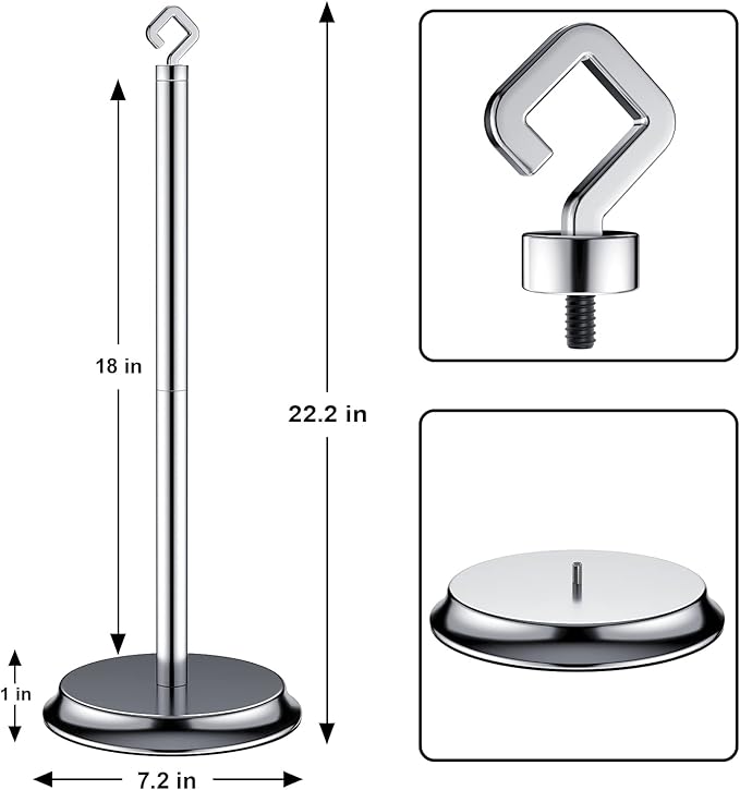 Toilet Paper Holder for Bathroom, Metal Free Standing Toilet Paper Storage with Rustproof, Tissue Paper Roll Stand for Bathroom Accessories (Poilshed Chrome)