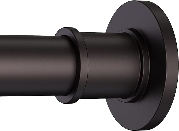BRIOFOX Industrial Shower Curtain Rod - Rustproof Non-Slip 43-72 Inch Stainless Steel Tension Curtain Rod for Window or Bathroom, Bronze
