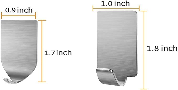 Adhesive Hooks, 32-Pack Heavy Duty Wall Hooks Stainless Steel Waterproof Hangers for Kitchen, Bathroom, Bags, Towel, Coat, Keys, Robe, Home, Offices (16 Small + 16 Big) (Hooks - 32p)
