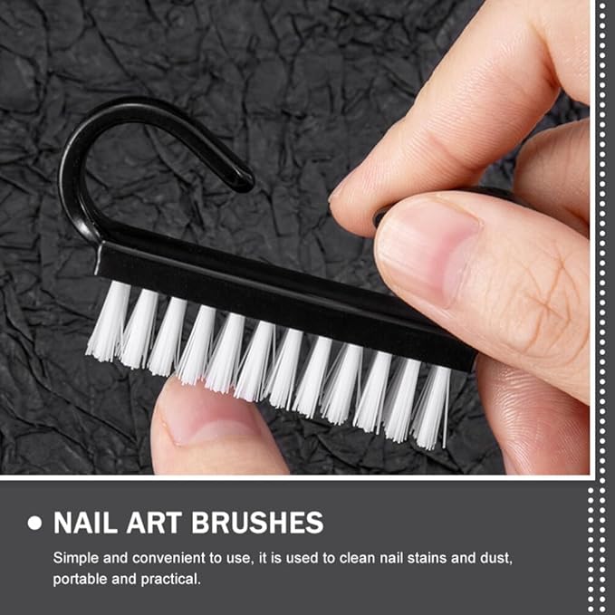EXCEART Handle Grip Nail Brush 12Pcs Nail Dust Nail Cleaning with Handle Hand Fingernail Scrub Manicure