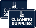 Signs ByLITA Classic Framed Cleaning Supplies Sign (Navy Blue/White) - Small 2 Pack