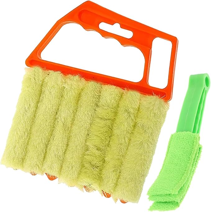 Window Cleaning Brush Set 2pcs 7-Finger 3-Finger Handheld Blinds Cleaning Brushes Home Window Air Conditioner Dust Removal Sturdy