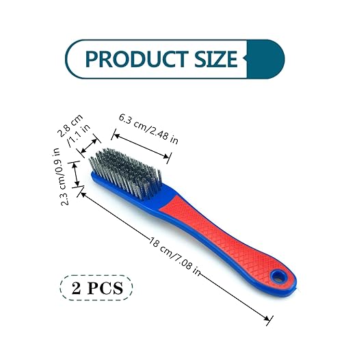 Wire Brushes for Cleaning,2 PCS Heavy Duty Stainless Steel Wire Scratch Brush Heavy Duty Wire Brushes for Metal Rust Cleaning,Paint Scrubbing