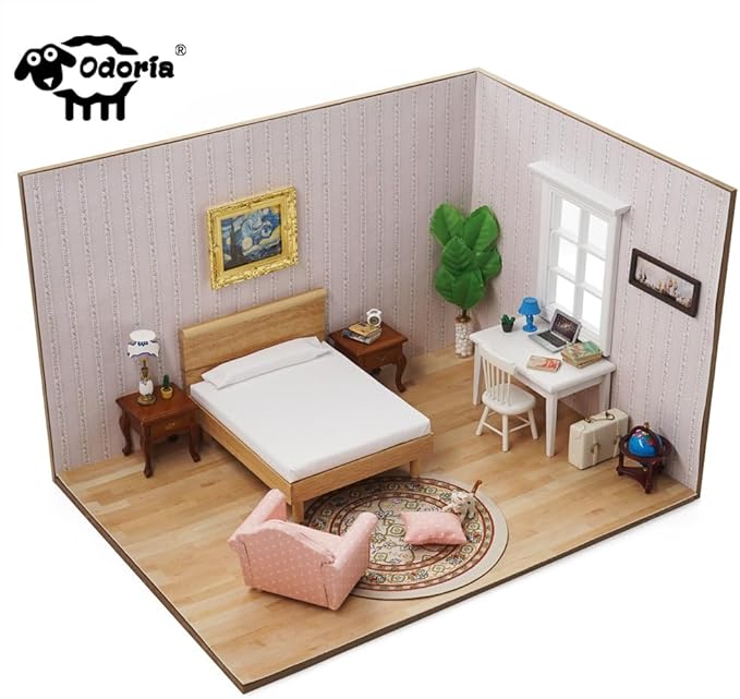Odoria Dollhouse Straw Broom Miniature - 1/12 Scale Broomstick for Fairy Garden - Mini Witch Broom Decorative Craft - Tiny Besom Rustic for Halloween Thanksgiving Festival 5Pcs