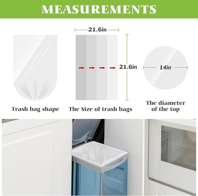 5 Gallon 80 Counts Medium Trash Bags Garbage Bags by Teivio, Bathroom Trash Can Bin Liners, Plastic Bags for home office kitchen, Clear