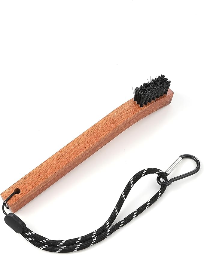 Golf Club Cleaner Brush with Rope and Metal Clasp,Multi-Function Golf Groove Dirt Mud Remover,Stiff Bristles Shoe Cleaner/Portable Golf Cleaning Tool fit for Hiking/Farm/Walking Boot
