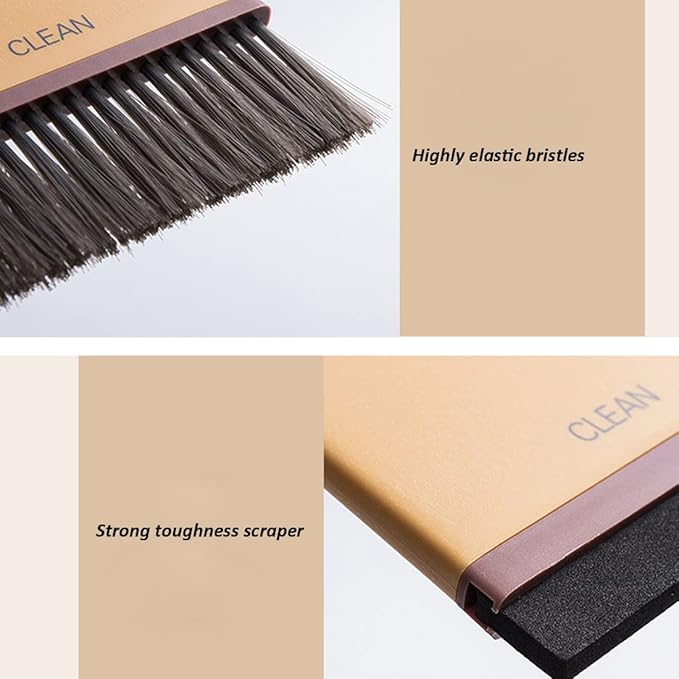 3 in 1 Mini Hand Brooms Small Dust Pan Scraper and Brush Set for Window Table, Desk, Countertop, Key Board, Car (Gray) ENG102