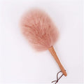 Pure Lambs Wool Duster with Wood Handle, Fluffy Lambswool Duster, Flexible, Good Grips, Anti-Static, Duster for Home, Office and Car, 6 Colors(C)