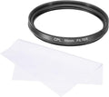 MECCANIXITY 55mm Circular Polarizer Filter, Double Sided Multi-Layer Coatings Polarizing Filter with Cleaning Cloth for Camera Lens