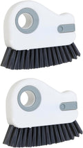 2 in 1 Groove Cleaning Brush Window Track Cleaning Tools, Deep Clean Scratch-Free Brush for Sliding Door/Shower Door Tracks Household Narrow Gaps(2-Pack, Gray)