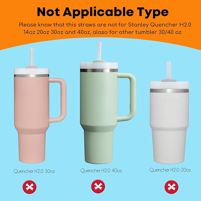 ALINK Reusable Clear Straws for Stanley IceFlow 2.0 Flip Straw Tumbler 20 oz, 6 Pack Plastic Replacement Straws Compatible with 20oz 2.0 IceFlow Cup with Brush, Angled Design, Dishwasher Safe