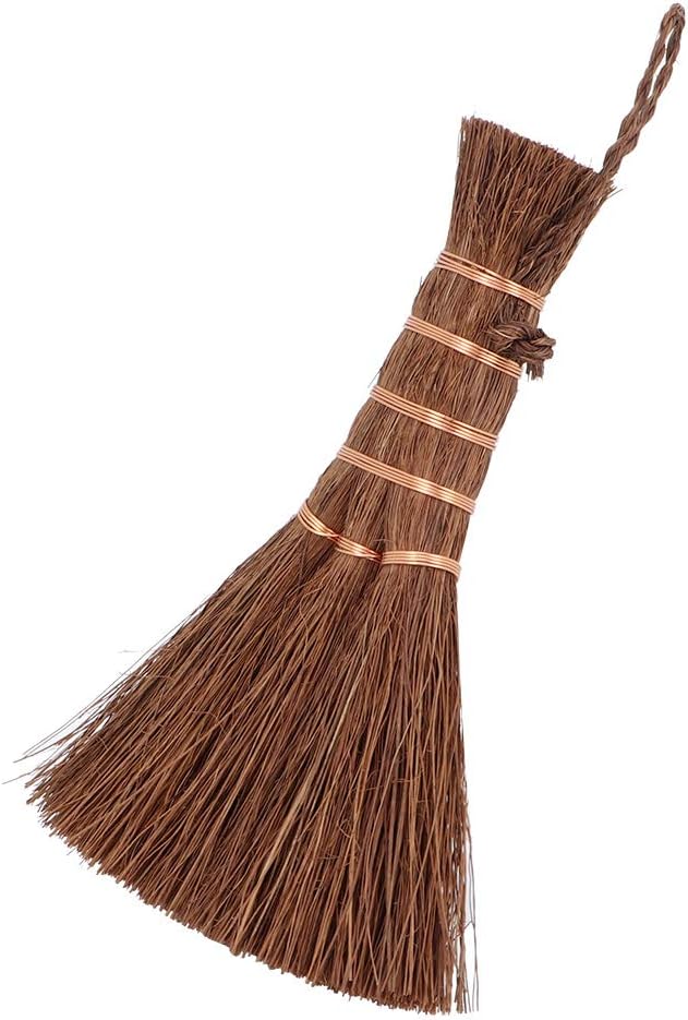Mini Palm Broom Whisk Sweeping Hand Handle Broom, Mini Metal Brush, Handcrafted Bristle Hand Broom, Desk Washing Brush Computer Keyboard Desktop Car Table Tea Cup Duster Decoration