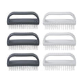 Superio Stiff Nail Brush Cleaner with Handle 6 Pack, Durable Scrub Brush, Clean Toes, Fingernails- Hand Scrubber- All-Purpose Cleaning Brush for Home, Kitchen, Work- Stiff Bristles (Black and White)