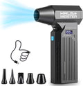 Electric Air Duster Rechargeable, HAUSMEISTER Airflex Turbo 150,000 RPM Compressed Air Blower for Heavy-Duty Car Detailing & PC, 5200mAh Cordless with Smart LED Display, 4-Gear