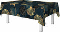 Golden Gingko Leaves Tablecloths for Rectangle Tables Natural Green Foliage Botanical 52x70 Table Cloth for Wedding Party Banquet,Dining Kitchen Table Cover