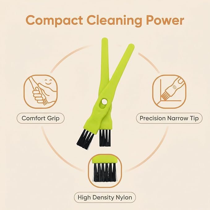 vipolish 20 Pcs 11CM/4.33 Inch Green Plastic Handle Mini Dust Removal Brush Nylon Hair Brush Computer Keyboard Cleaning Small Brush Lamp Humidifier Clean Rag for Home Office Use