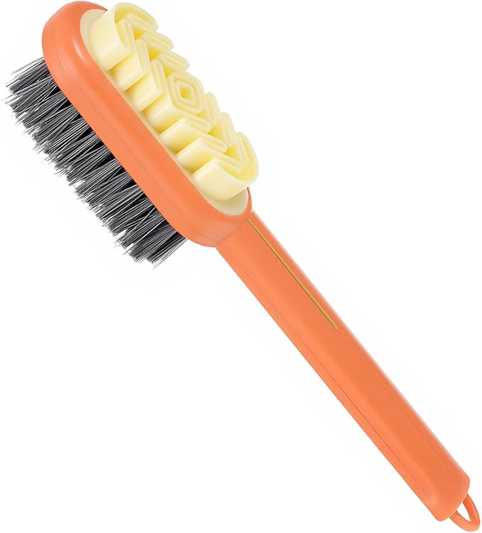 2-in-1 Suede Shoes Brush Rubber Polish Eraser Lazy Shoe Brushes All-Round Cleaning Tool Orange Shoe Brush and Eraser with Soft Bristles for Suede Nubuck Shoes Bag Jacket Boots Cleaning