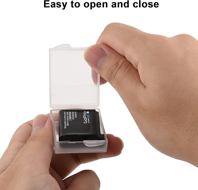 Cosmos Pack of 6 Plastic Protective Storage Case Boxes Holder Compatible with GoPro Hero Battery Frosted Clear Color