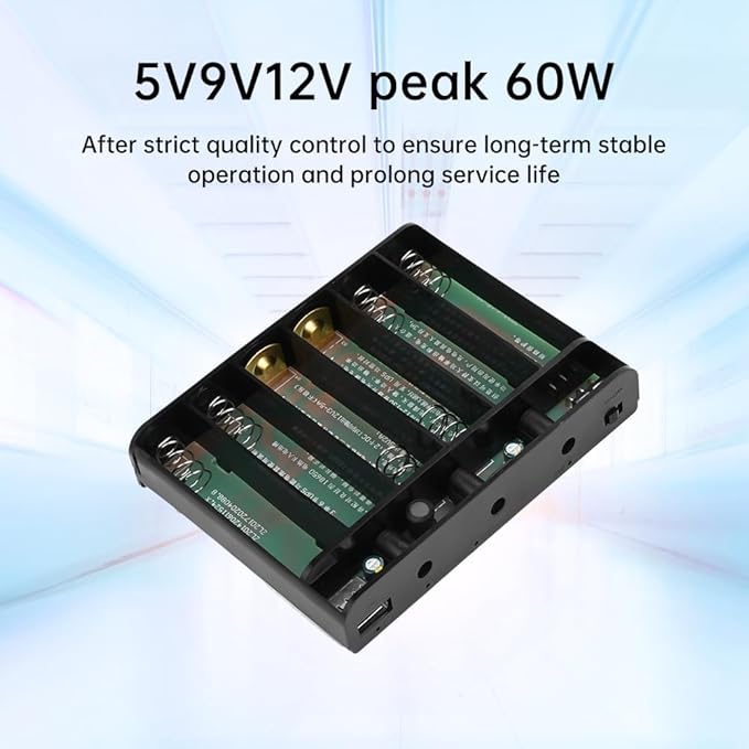 diymore 18650 Battery Holder with Wire 18650 Battery Holder Case 5V/9V/12V Series DIY Battery Storage Boxes,Black Plastic Batteries Case for 18650 Battery Box ﻿