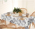 Vintage Floral Table Cloth Rectangle Table Black White Leaves of Ferns Berry Butterfly 52x70 Tablecloths Decorative for Dining Kitchen Banquet Picnic Party