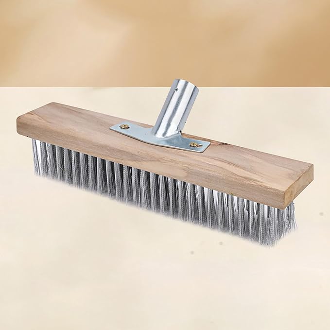 ZJchao Rough Stainless Steel Deck Scrubber Brush for Garages Concrete - Durable Heavy Duty Brush for Yards, Pools, Reservoirs - Fits All Surfaces