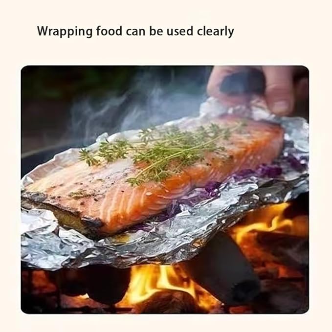 Roll Pack Aluminum Foil, 100 Square Feet, 10 Microns Thick, Food Grade Tin Foil, Used for Thickening Aluminum Foil for Grilling, Baking, Air Fryers and Ovens