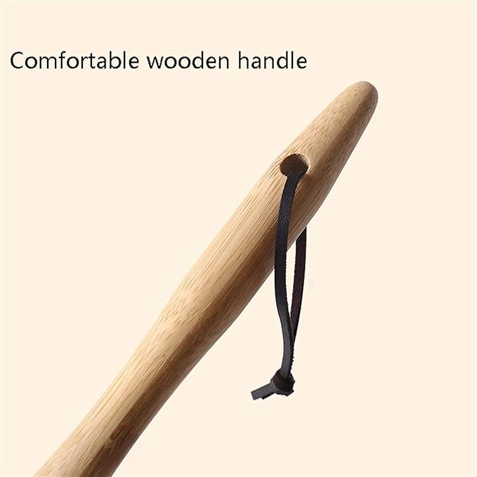 Household Lambswool Duster with Solid Wooden Handle, Good Grips, Anti-Static, Flexible, Feather Duster for Home, Office and Car(A)