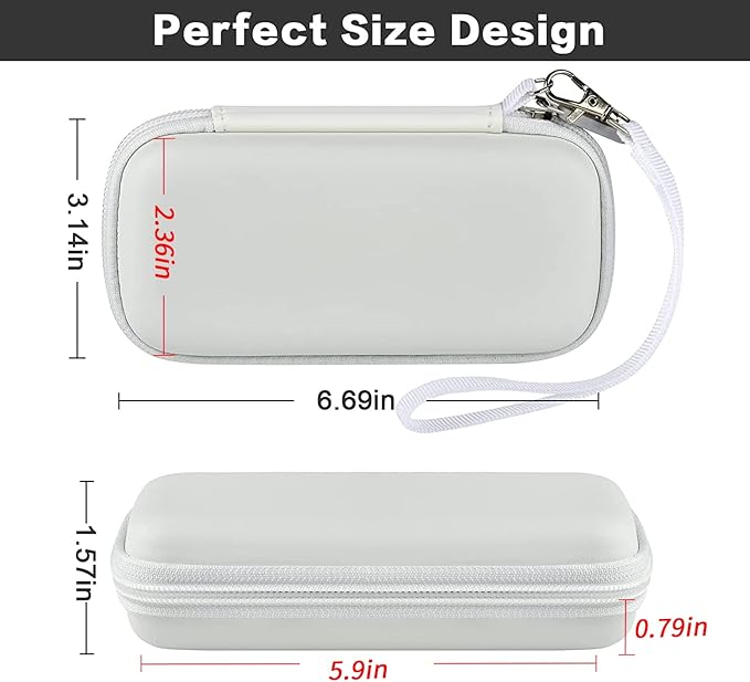 Case for Anker Magnetic Battery 10,000mAh Foldable Wireless Portable Charger, 633/622/621/321 5,000mAh Power Bank (MagGo) Holder, Storage for Baseus Power Delivery -Case Only (White, Medium)