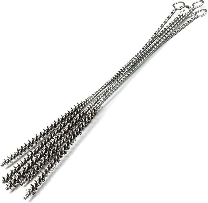Utoolmart 5-Piece Stainless Steel Wire Cleaning Set - Spiral Power Tube Brush, Long Straw Brush, 0.3 inch Diameter, 12 inch Length