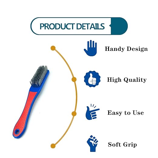 Wire Brushes for Cleaning,2 PCS Heavy Duty Stainless Steel Wire Scratch Brush Heavy Duty Wire Brushes for Metal Rust Cleaning,Paint Scrubbing