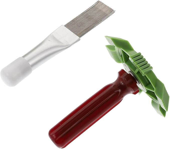 Luxshiny Radiator Cleaning Brush Set 2pcs Stainless Steel and Plastic Fin Combs for Air Conditioner Condenser Evaporator Coil Maintenance and Repair Tool