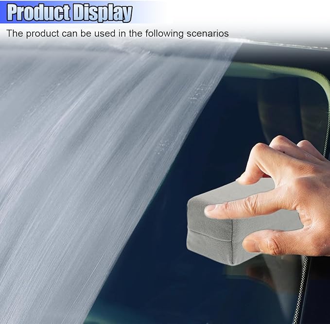 Suede Microfiber Applicator Pad, Multi-Purpose Ceramic Spray Coating Sponge Pads, Car Detailing Sponge for Car Paint, Metal, Plastic Trim, Applying Wax, Sealants, Other Conditioners (4PCS)