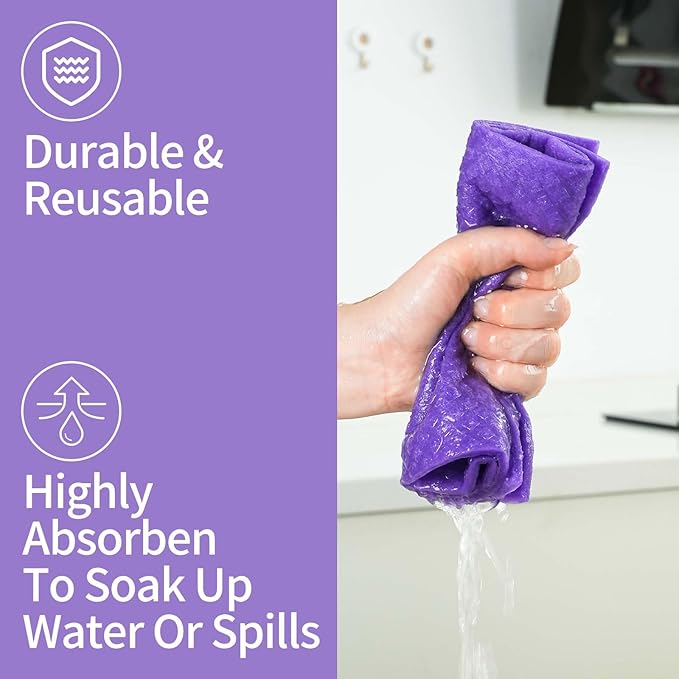 Swedish Dishcloths for Kitchen, 7x8 Inches, 10-Pack, Eco-Friendly & Reusable, Super Absorbent & Lint-Free, Ideal for Kitchen, Car, Glass, and Household Cleaning