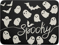Halloween Dish Drying Mat for Kitchen Counter 18x24 Cute Ghost Black Spooky Holiday Scary Theme Absorbent Reversible Microfiber Drying Mats Kitchen Countertop Protector Dishes Drainer Pad