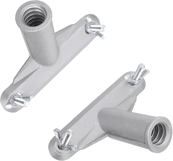 Broom Handle Bracket,5mm Thickness Deck Brush Accessories,Aluminum One-Piece Casting Metal Brackets,Broom Bracket for American Style Threadedd Threaded Tip Replacement (2)