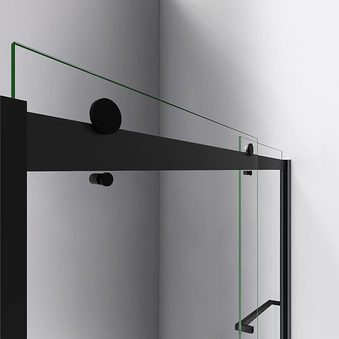 DreamLine Sapphire 44-48 inch W x 76 inch H Semi-Frameless Bypass Shower Door in Matte Black