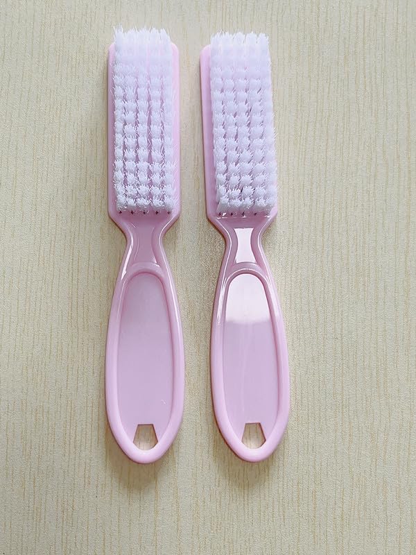 6Pcs Nail Brush for Cleaning Fingernails, Handle Grip Cleaning Brush for Nail and Toenail, Nail Dust Brush Manicure Pedicure Tools Scrubbing Brush Women Men Home Salon(Pink)
