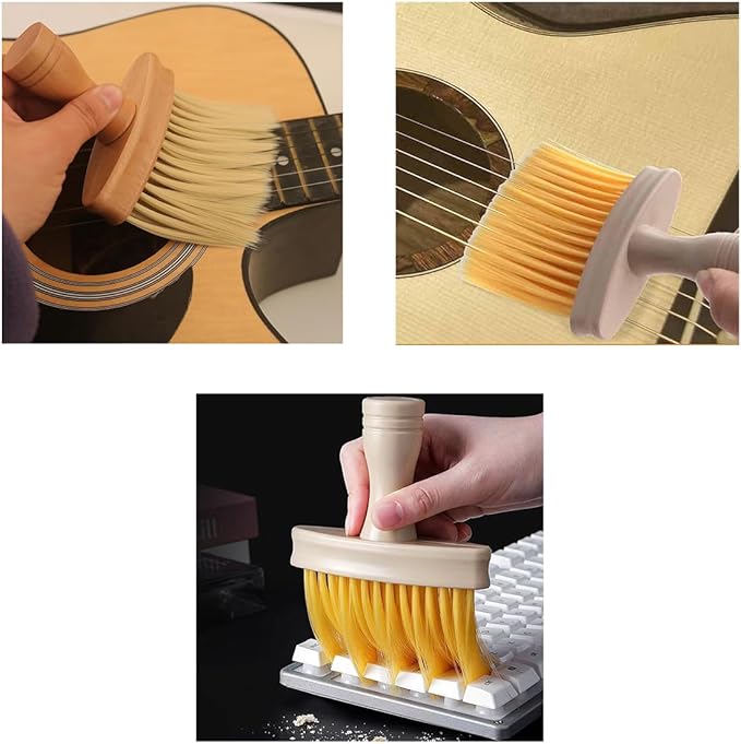 ZYAMY 2PCS Musical Instrument Dusting Brush Piano Guitar Big/Violin String Cleaning Brush Musical Instrument Care Tools Soft Bristle Brush for Car Air Conditioning Vents Interior Seams