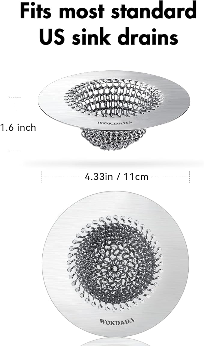 Sink Strainer with Stopper, Wokdada Revolutionary Clog-Free Food Catcher for Garbage Disposal