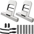 2 Pcs Mini Mop for Small Spaces, Foldable Self-Squeeze Wet and Dry Sponge Mop, Black Portable Cleaning Small Mop for Desktop, Kitchen Counter, Bathroom Tile, Glass-with 6 Pads ,2 Brushes, and 2Hooks